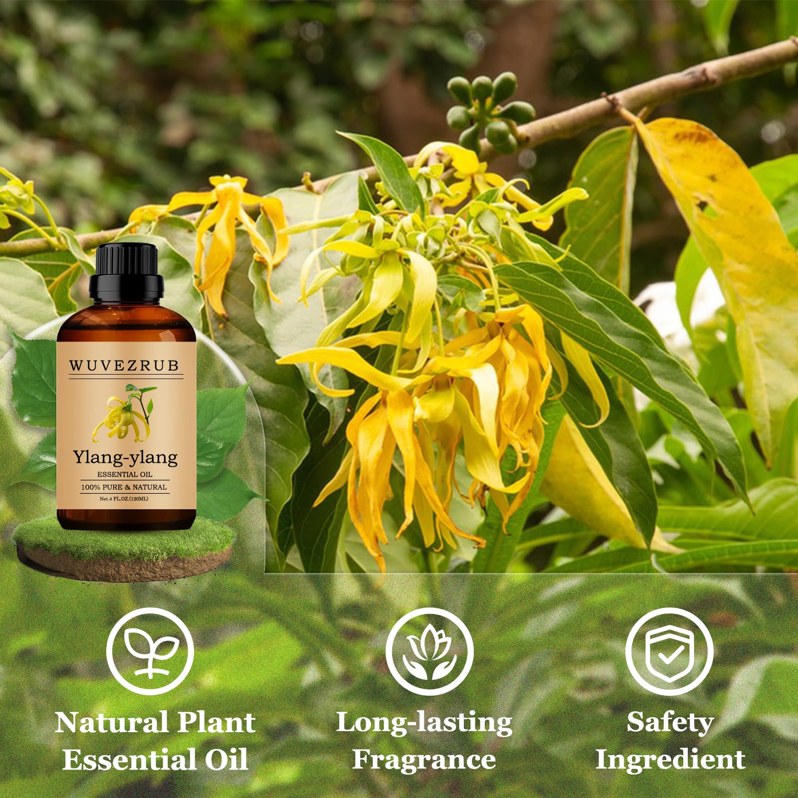 Wuvezrub Ylang-Ylang: fragancia para velas y jabones, aroma duradero.
