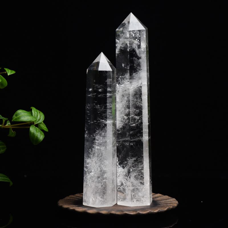 Torre de cuarzo WUYOUSHI para equilibrio de chakras y relajación.