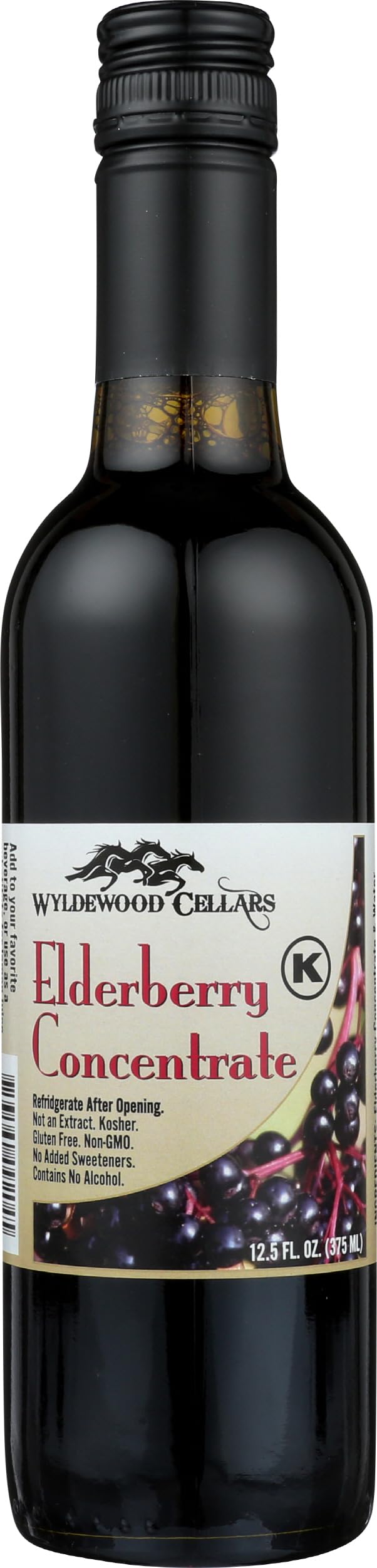 Wyldewood Cellars concentrado de saúco en botella, sabor natural para bebidas.