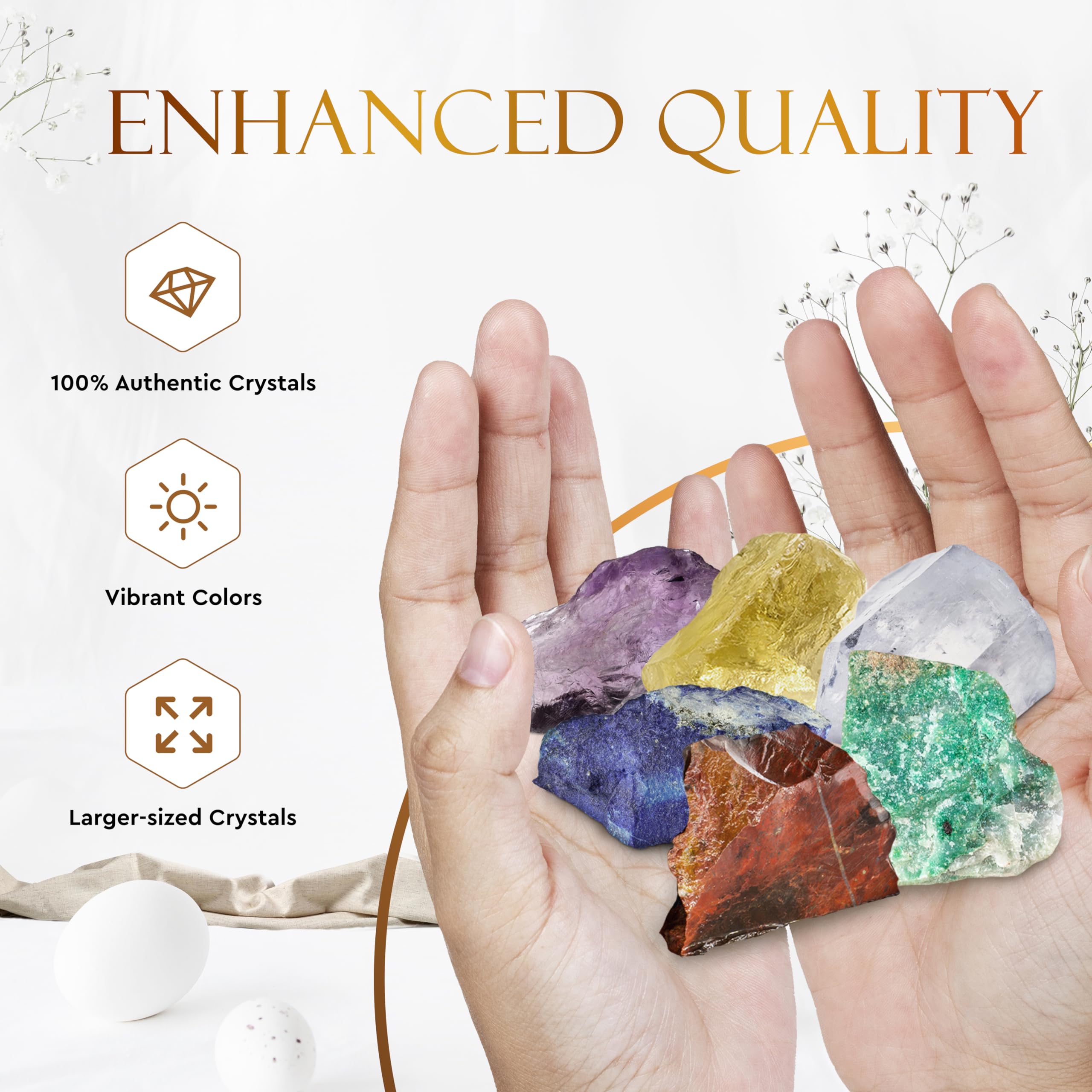 Wyspell Aries Conjunto de Cristales Cuarzo Claro: canaliza energías positivas y claridad.