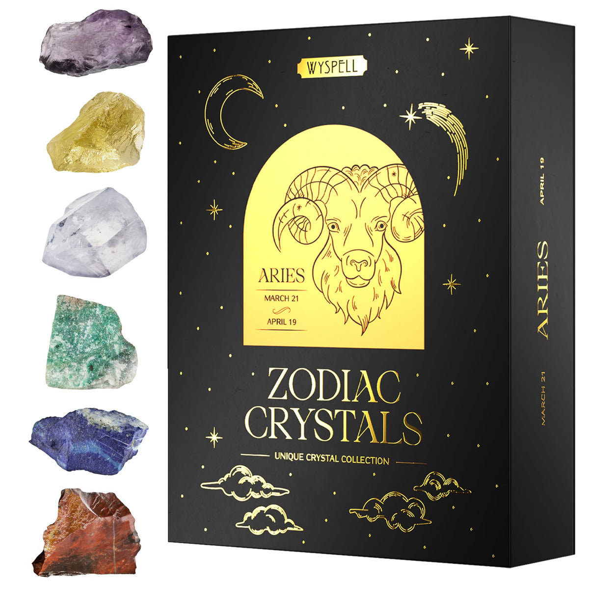 Wyspell Aries Conjunto de Cristales: caja de regalo elegante.