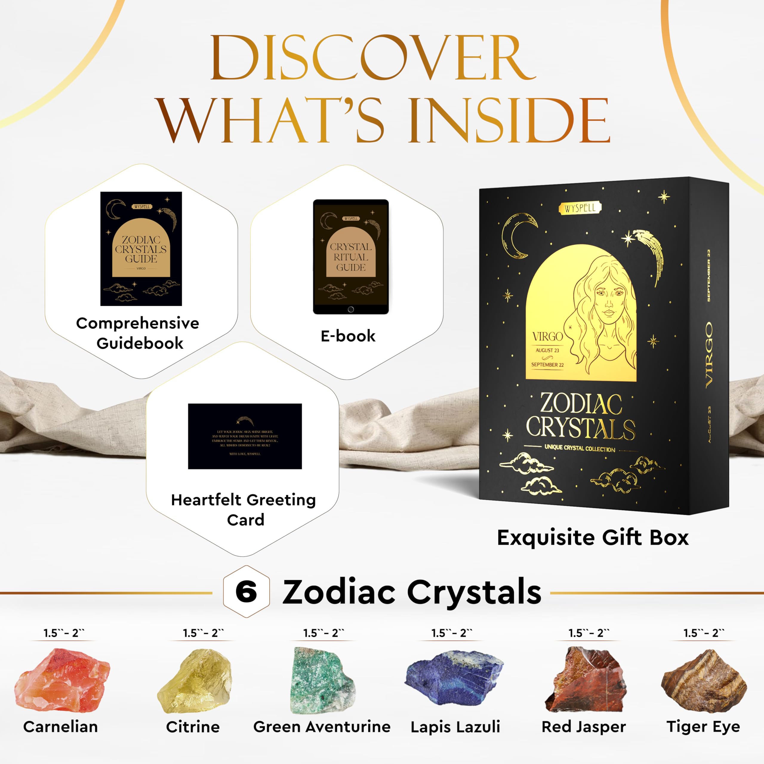 Wyspell Virgo Crystal Set: lapis lazuli para enfoque y claridad mental en el día a día