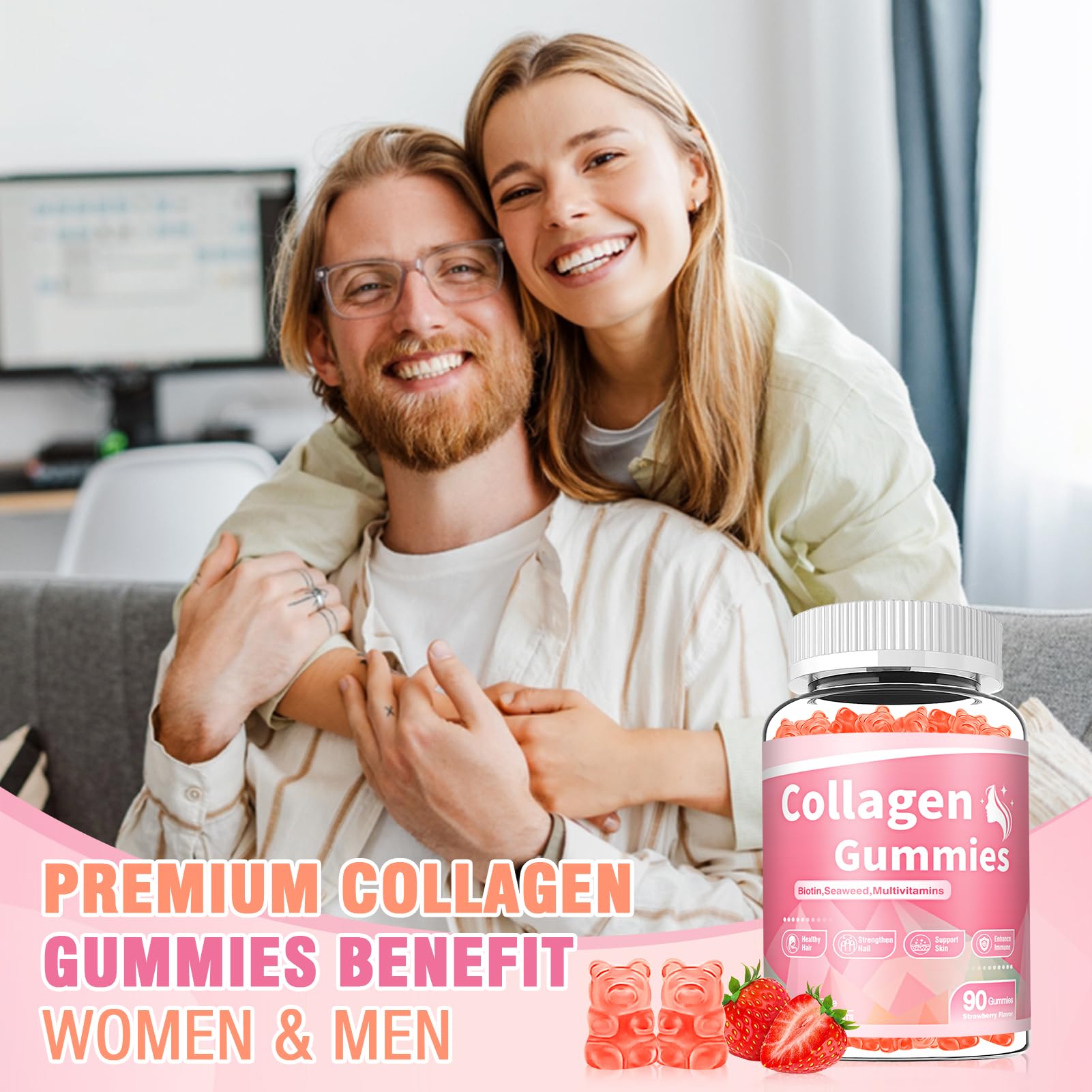WyuuKi Gomitas de Colágeno: rutina diaria de cuidado integral para piel, cabello y uñas.