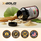 X Gold Health envase de 60 cápsulas para rutina diaria
