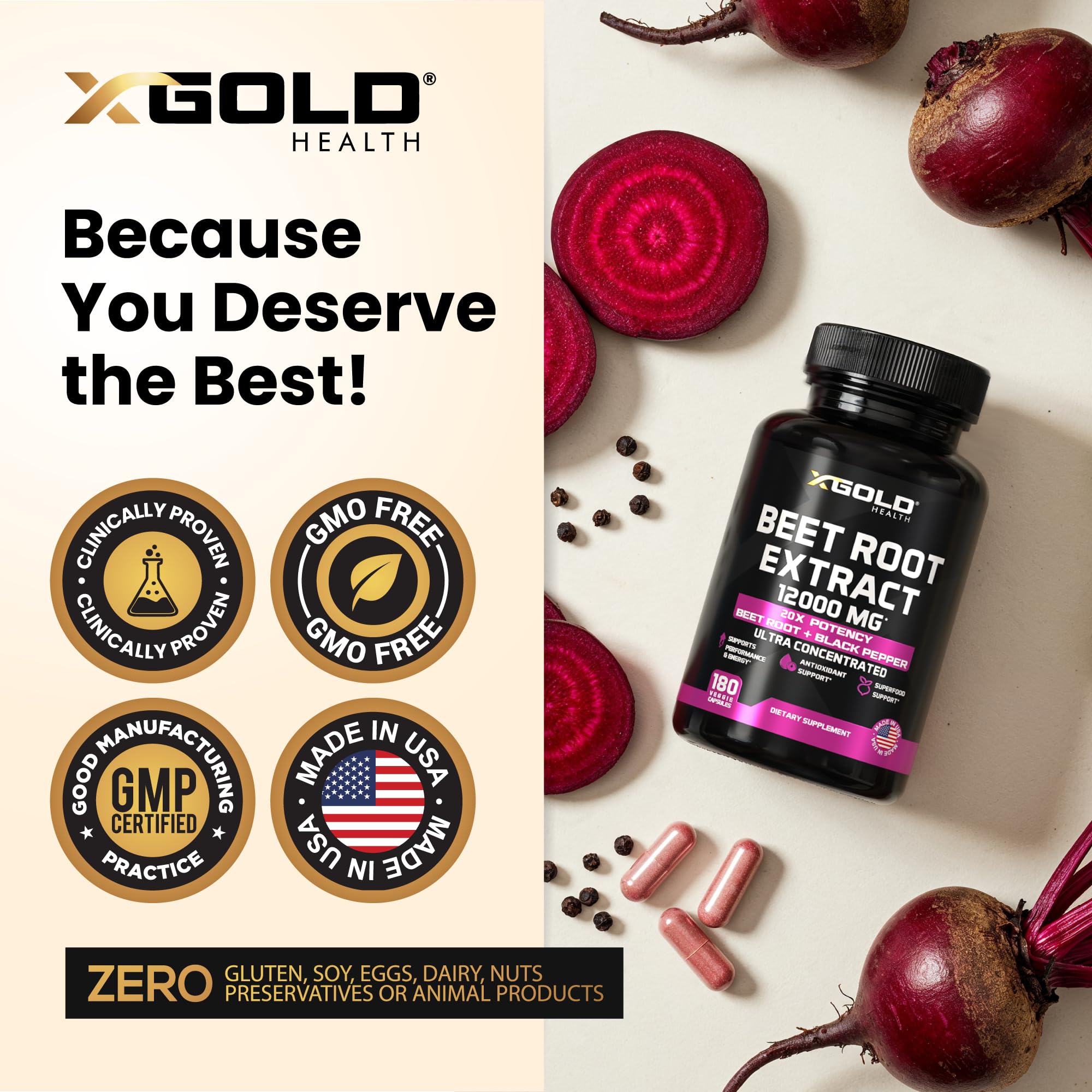 X Gold Health fabricación GMP en EE. UU. garantiza calidad.