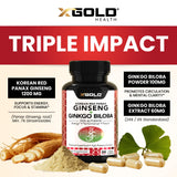 X Gold Health fórmula fuerza extra con ginseng y ginkgo