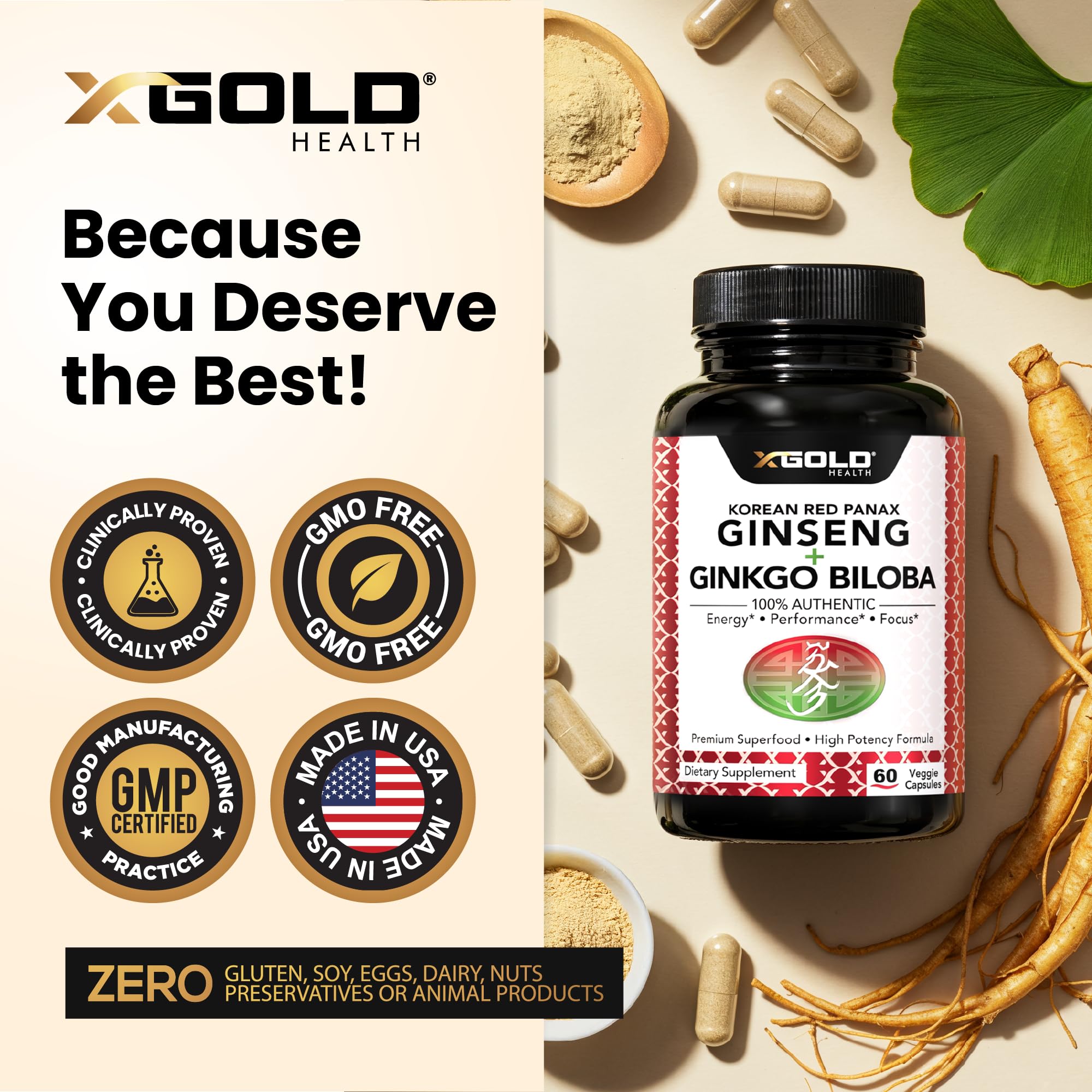 X Gold Health para hombres y mujeres, energía y enfoque diario