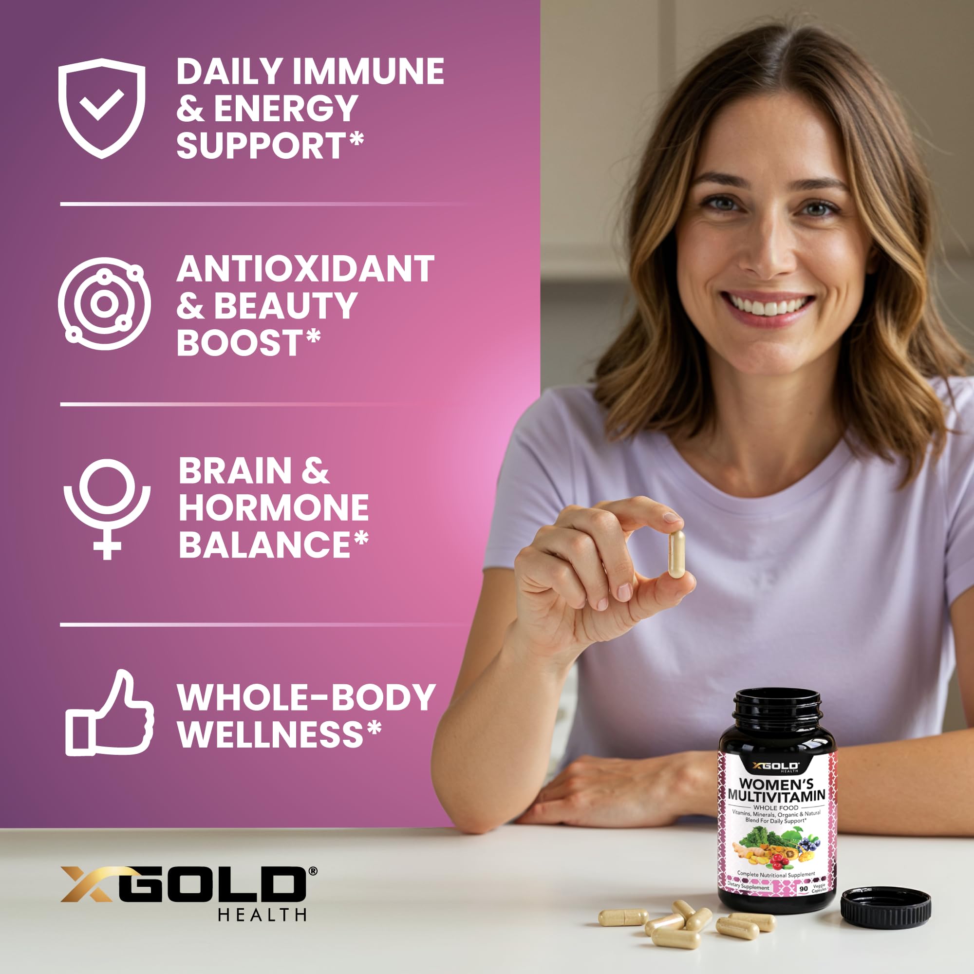 X Gold Health ingredientes orgánicos, mezcla de superalimentos para bienestar.