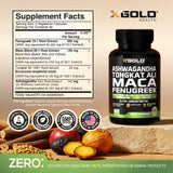 Mezcla de Ashwagandha y Maca, textura suave en polvo.