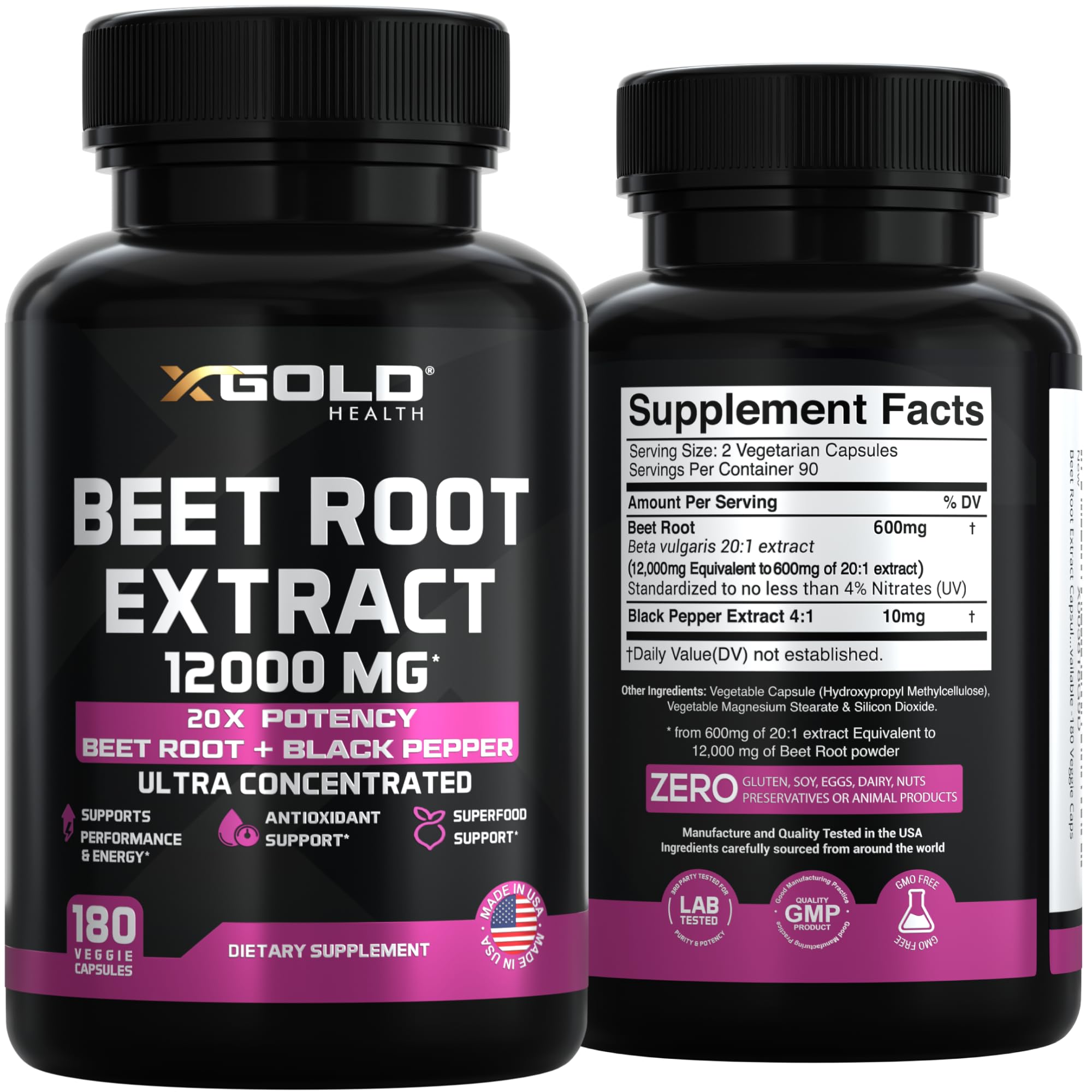 X Gold Health nutrientes antioxidantes de la remolacha para bienestar.