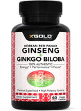 X Gold Health Panax Rojo Coreano en botella para energía diaria