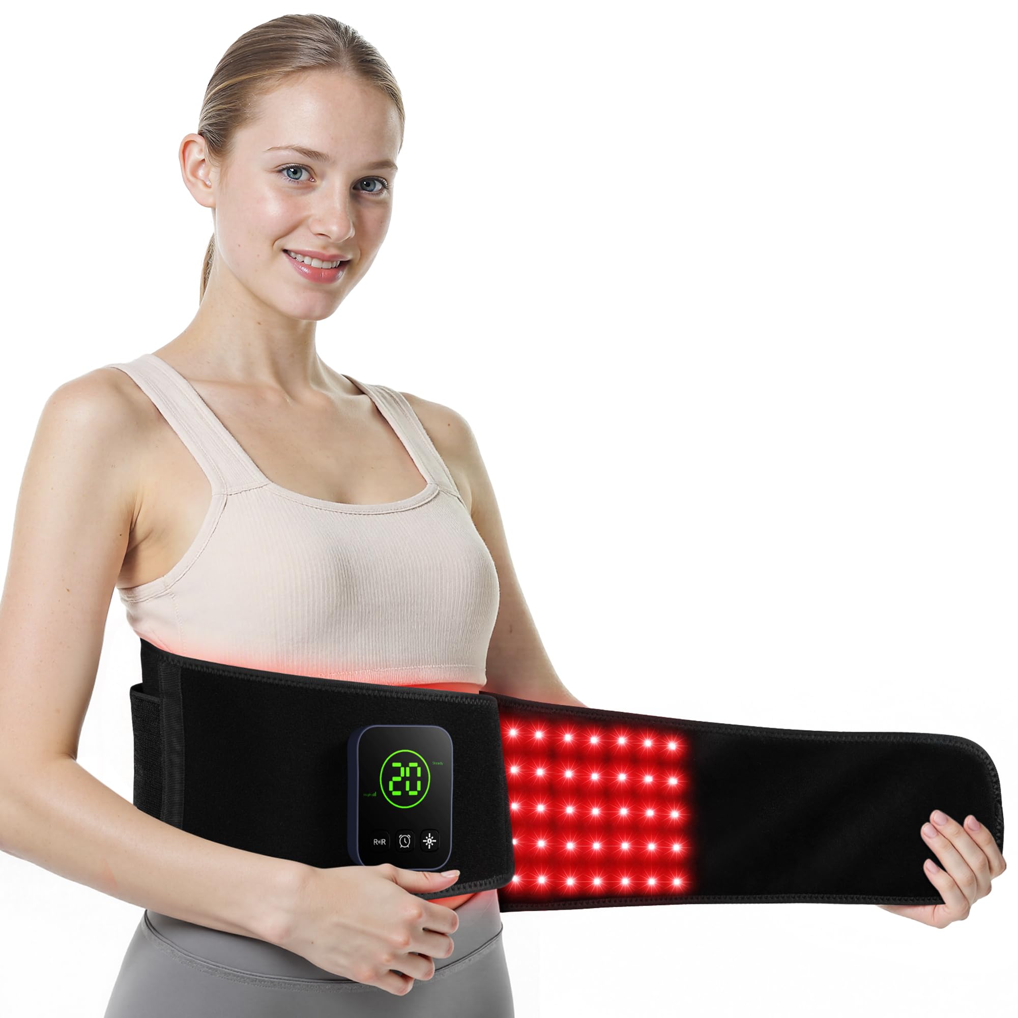 XASLA cinturon-terapia-luz-roja-660nm-850nm para alivio potencial en casa.