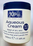 XBC Crema acuosa emoliente en envase grande para piel seca, suaviza y humecta.
