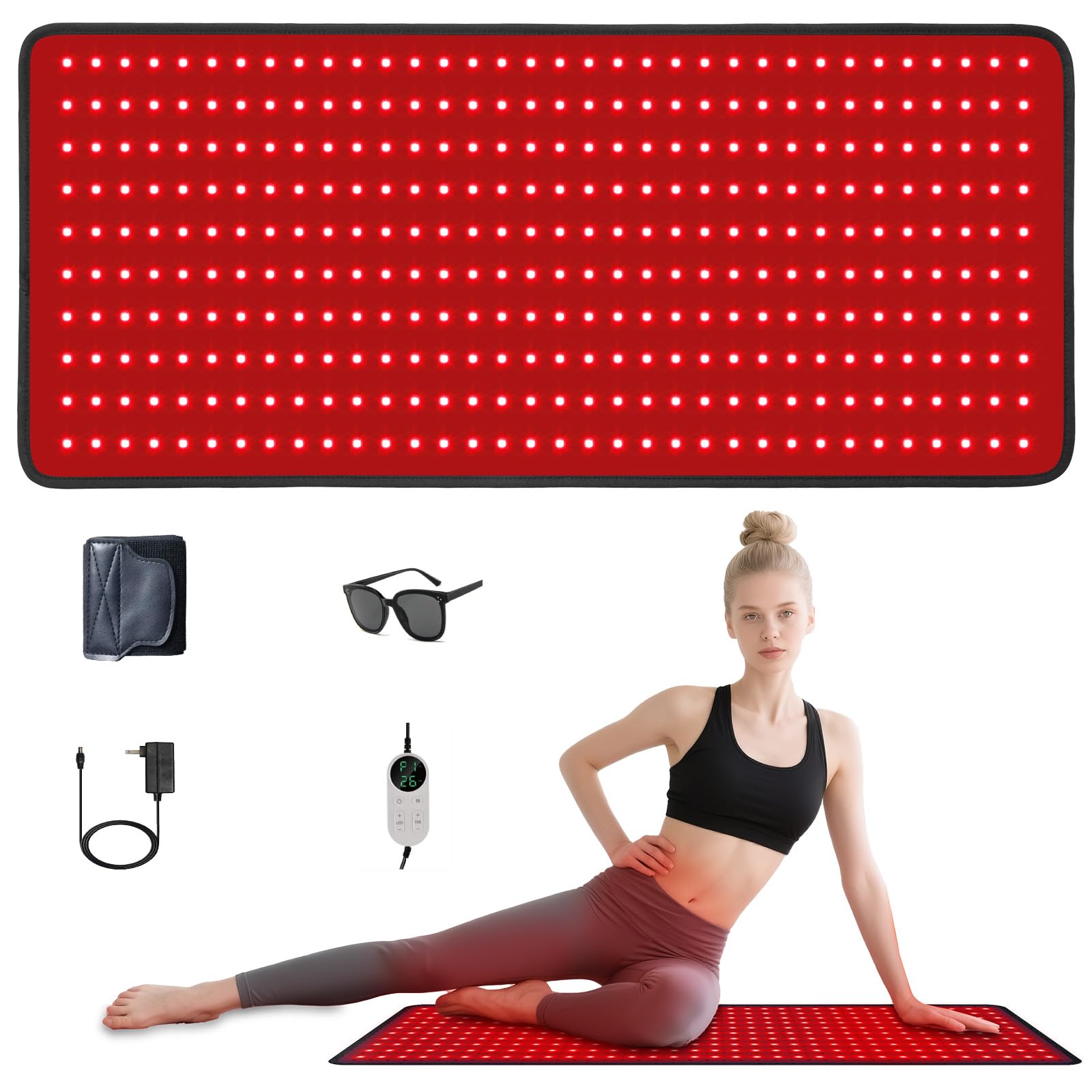 Xefinic Mat con luz roja de 120 LEDs para relajación en casa