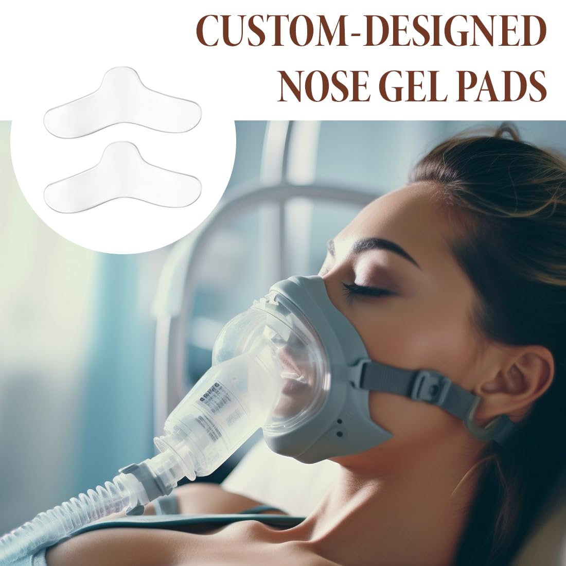 Pack de 6 almohadillas nasales CPAP de silicona para uso práctico.