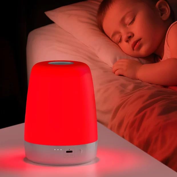 XKETA lámpara nocturna roja 670nm para bebé, apoyo al sueño suave.