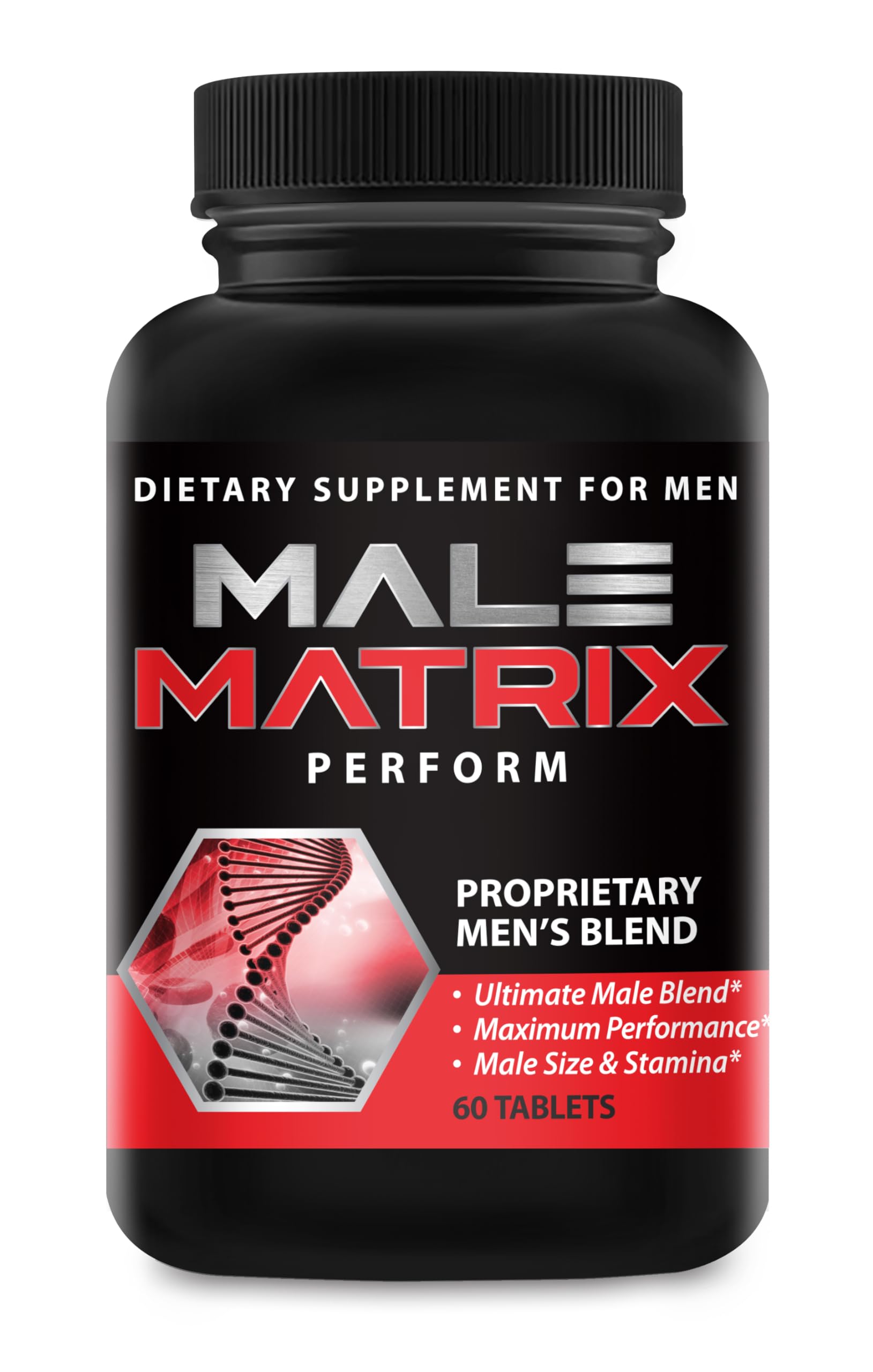 XL Science Male Matrix, botella negra, uso discreto para momentos íntimos.