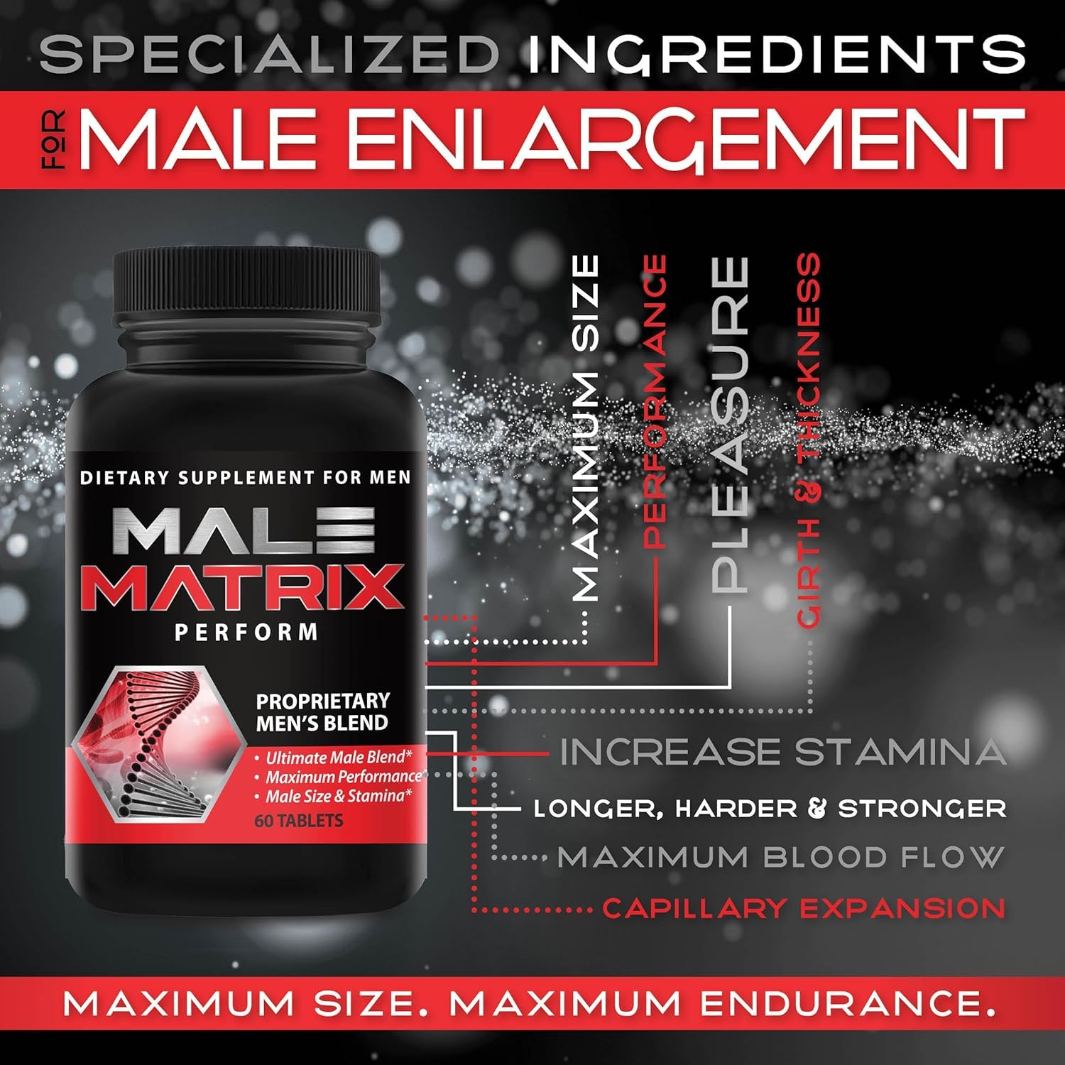 XL Science Male Matrix XL caja de empaque, información clara y confiable