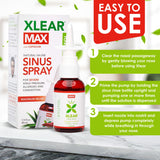 Xlear MAX aplicador nasal con mecanismo de bomba para dosis precisas.