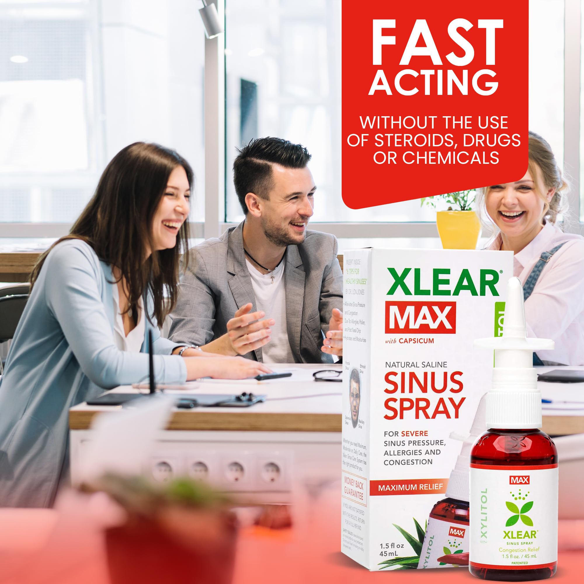 Xlear MAX alivio nasal natural tras exposición a polución y alérgenos.