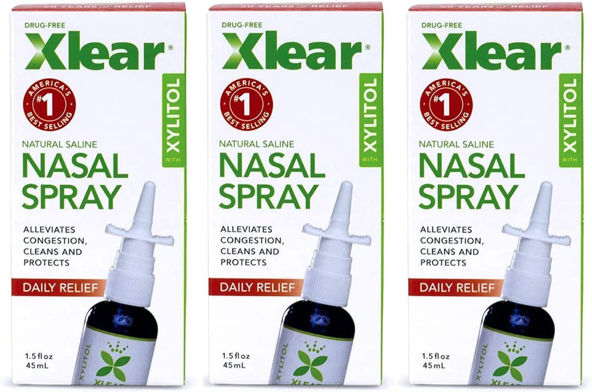 Botella de Xlear de 44 ml para limpieza suave de las fosas nasales.