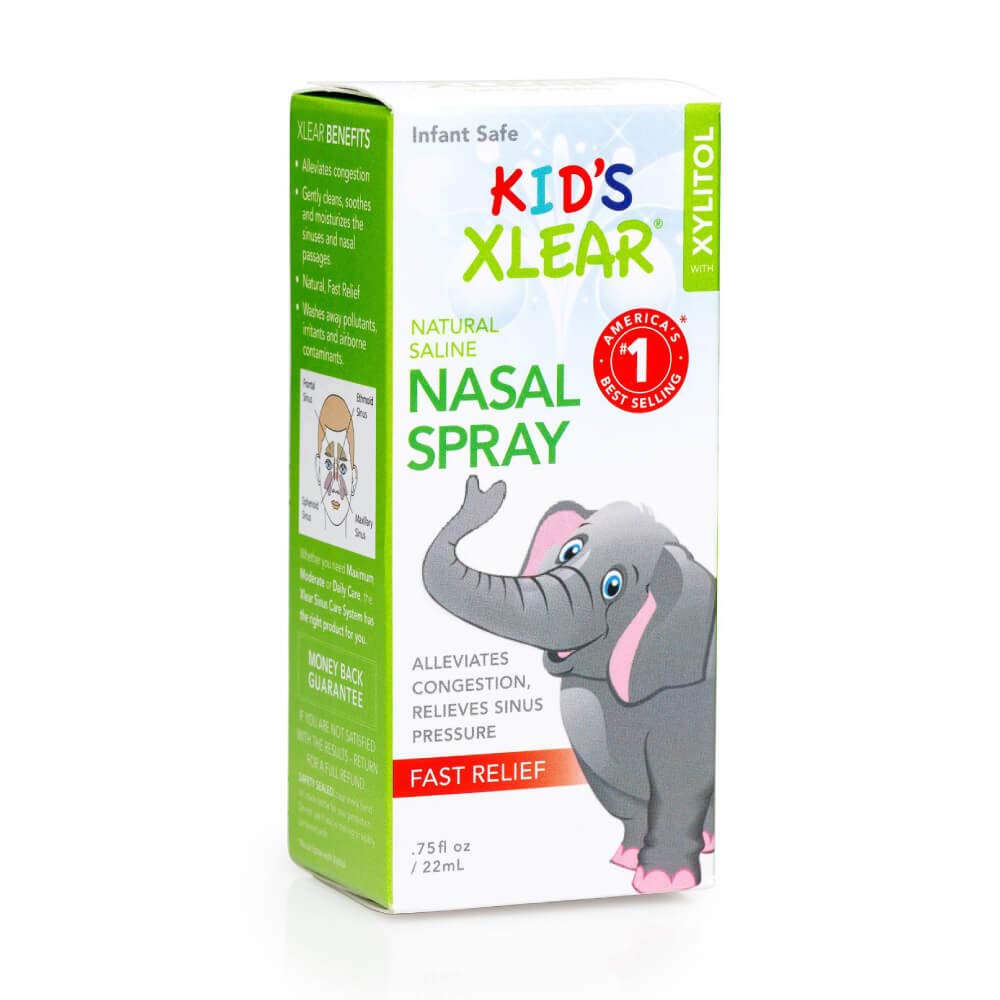 Niebla suave de spray nasal Xlear para respirar con comodidad.