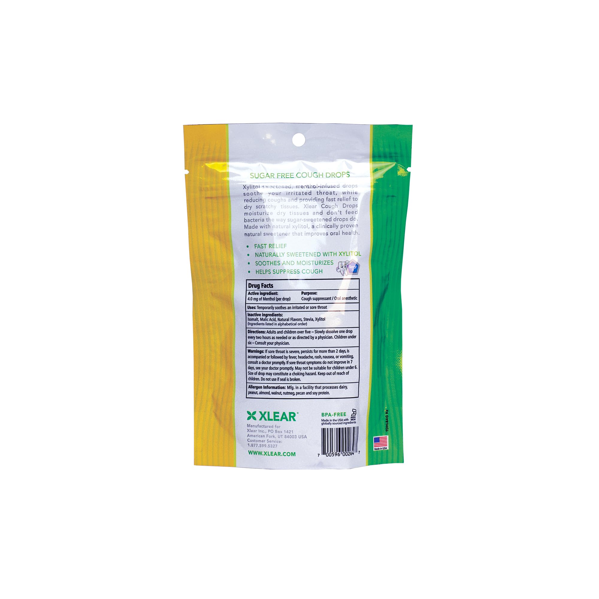 Xlear pastillas sabor miel limón, concentradas para calmar la garganta.