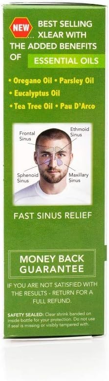Xlear Rescue, etiqueta que destaca el xilitol para la mucosa nasal.