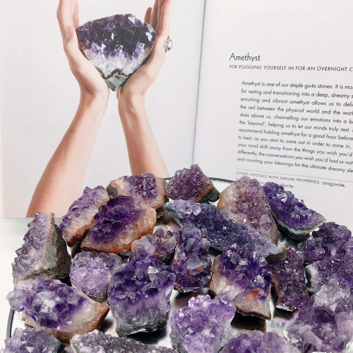 XMHOME amatista geoda regalo para amantes de cristales y meditaciones.