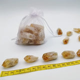 XMHOME Citrino punta cristal crudo detalle, brillo natural para colección.