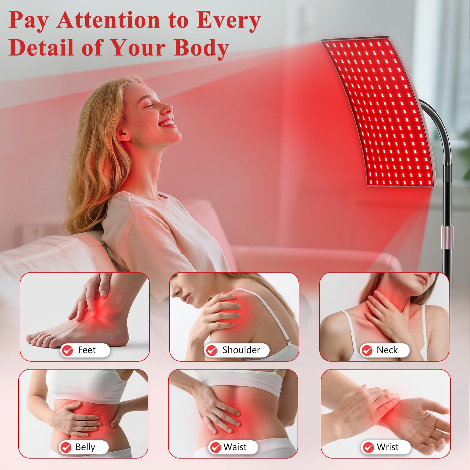 XMZXMZ, luz infrarroja cercana 850nm para cuerpo, cobertura amplia y cómodo calor.