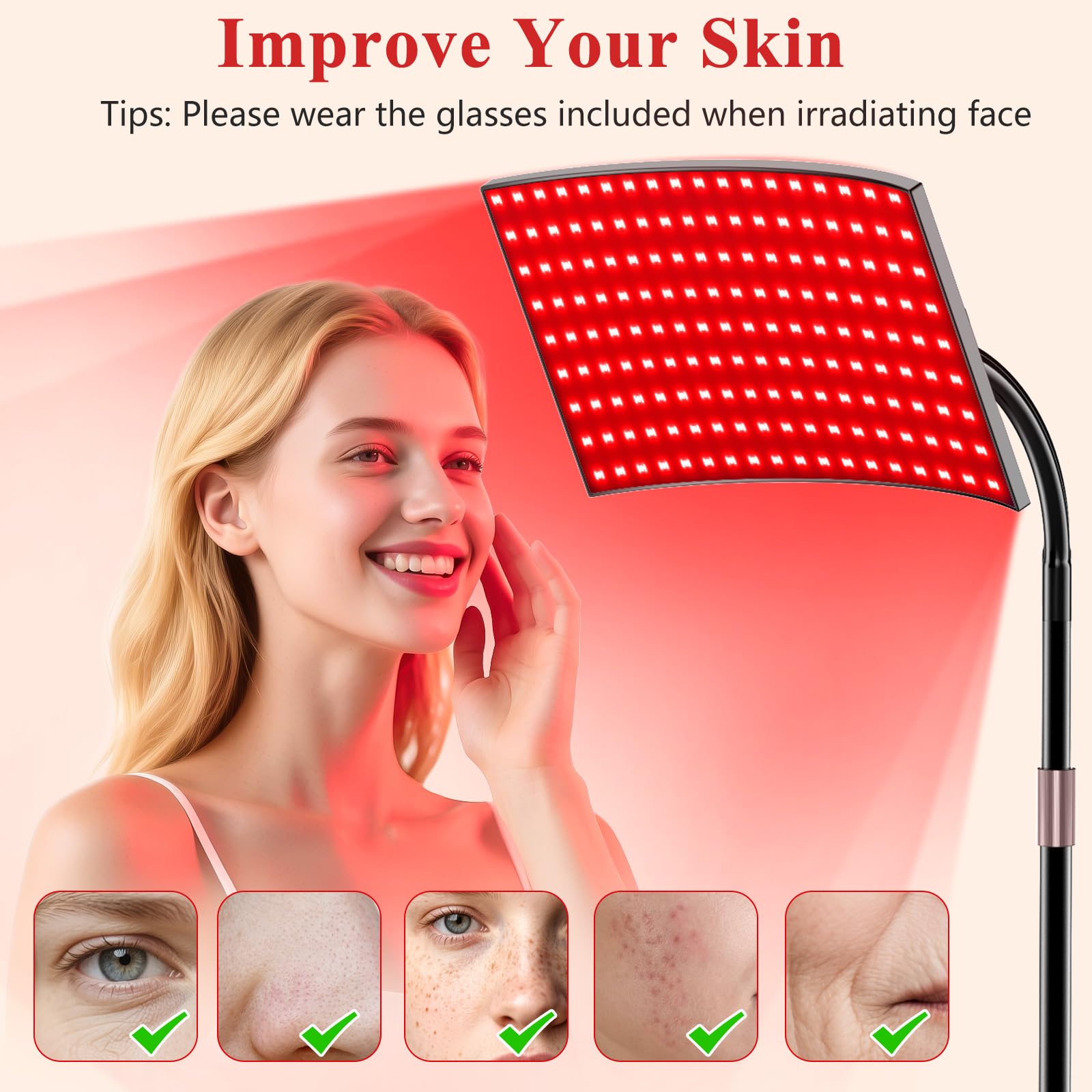 XMZXMZ, luz roja 660nm para cuello, sensación de relajación y cuidado diario.