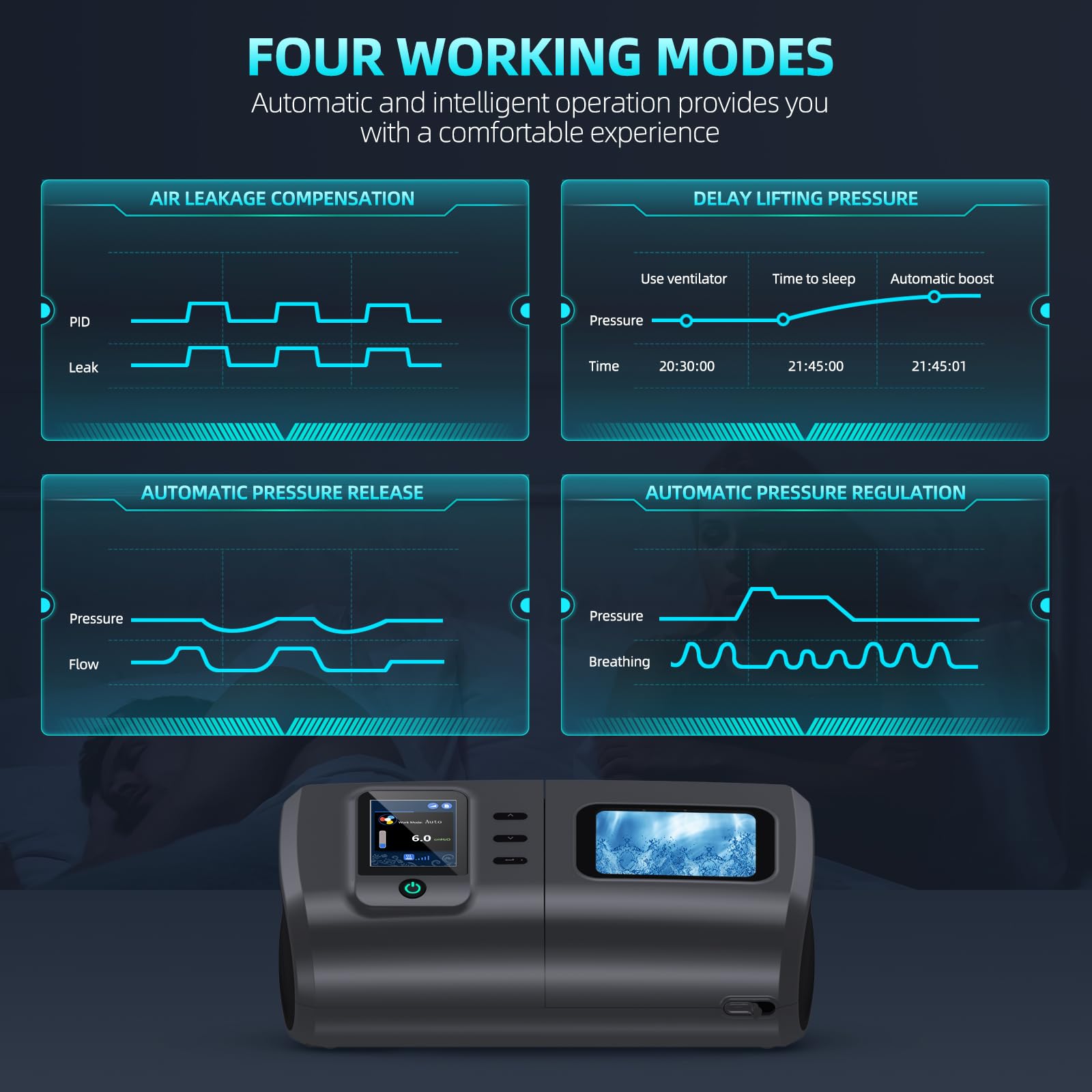Diseño compacto XNPINDA CPAP para almacenamiento fácil