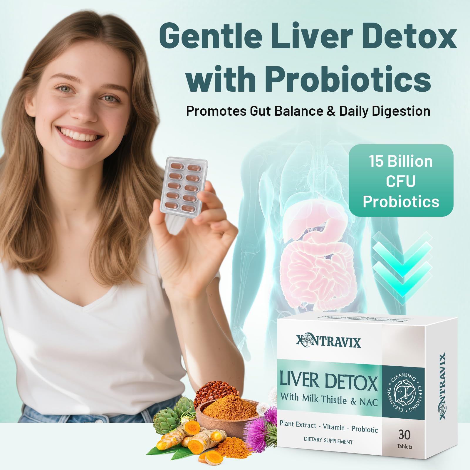 Xontravix Detox Hepático: opción de viaje con blíster compacto