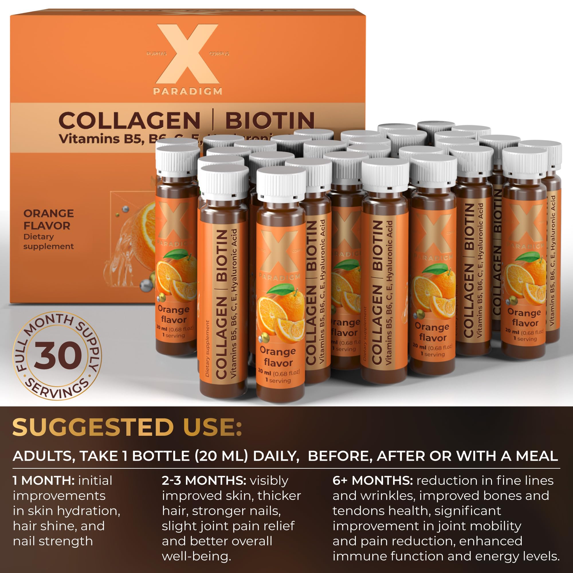 XParadigm Puritas Corpus pack 30 botellas, plan de cuidado de la piel durante un mes.