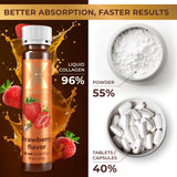 Colágeno líquido sabor fresa de XParadigm Puritas Corpus, experiencia agradable al beber