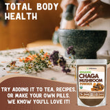 XPRS Nutra polvo chaga orgánico en taza de té para preparaciones