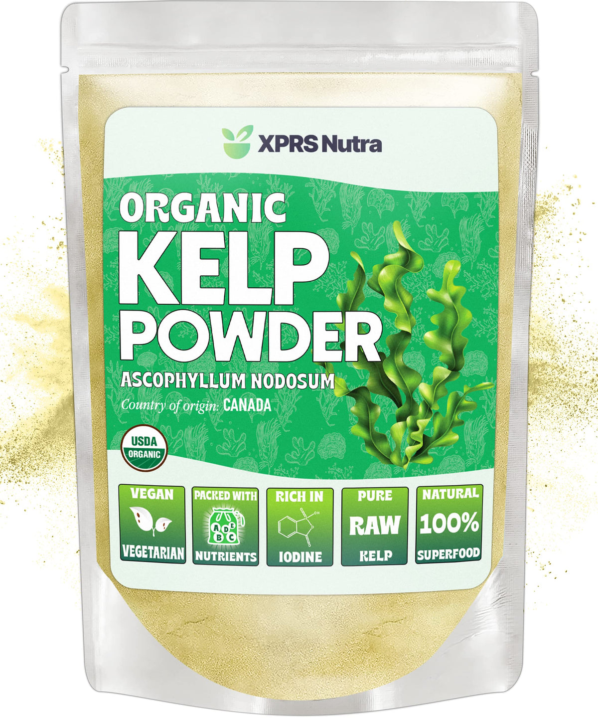 XPRS Nutra polvo de kelp ascophyllum nodosum, fuente natural de yodo.