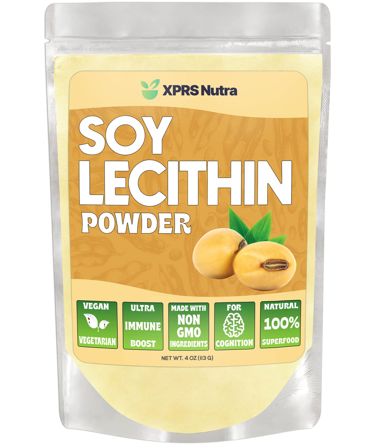 XPRS Nutra Polvo de Lecitina de Soja para cocina, emulsiona salsas y horneados.