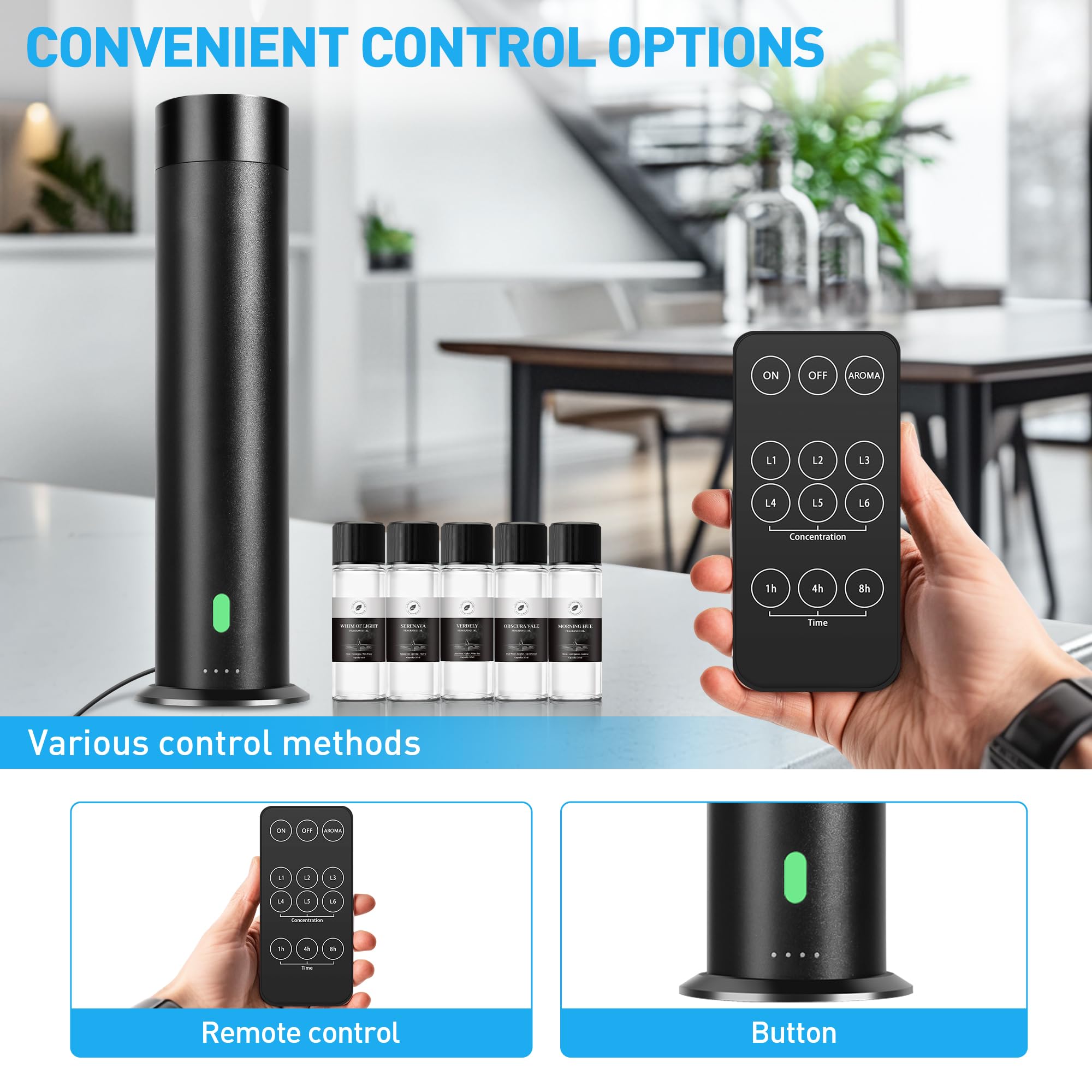 Difusor Xspidem para espacios grandes, cobertura eficiente en salas y vestíbulos.