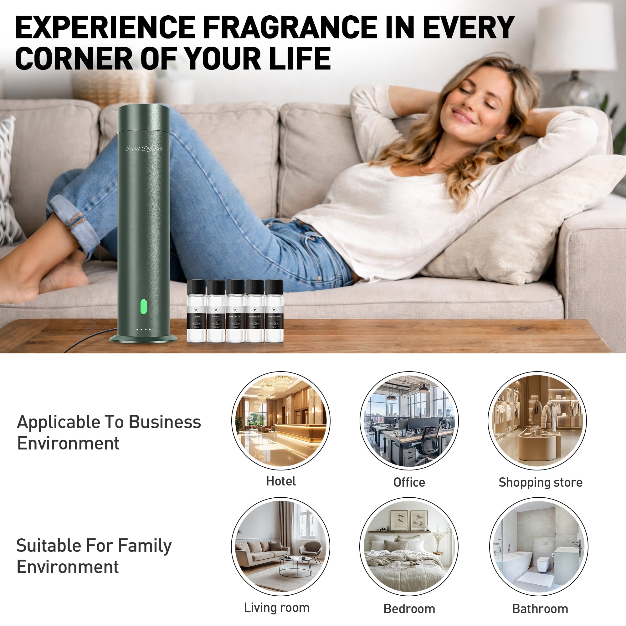 XspideM difusor diseño lujo aluminio sandgreen encaja con estilos modernos.