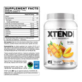 Etiqueta de Xtend Mango Locura con información por porción de BCAA.