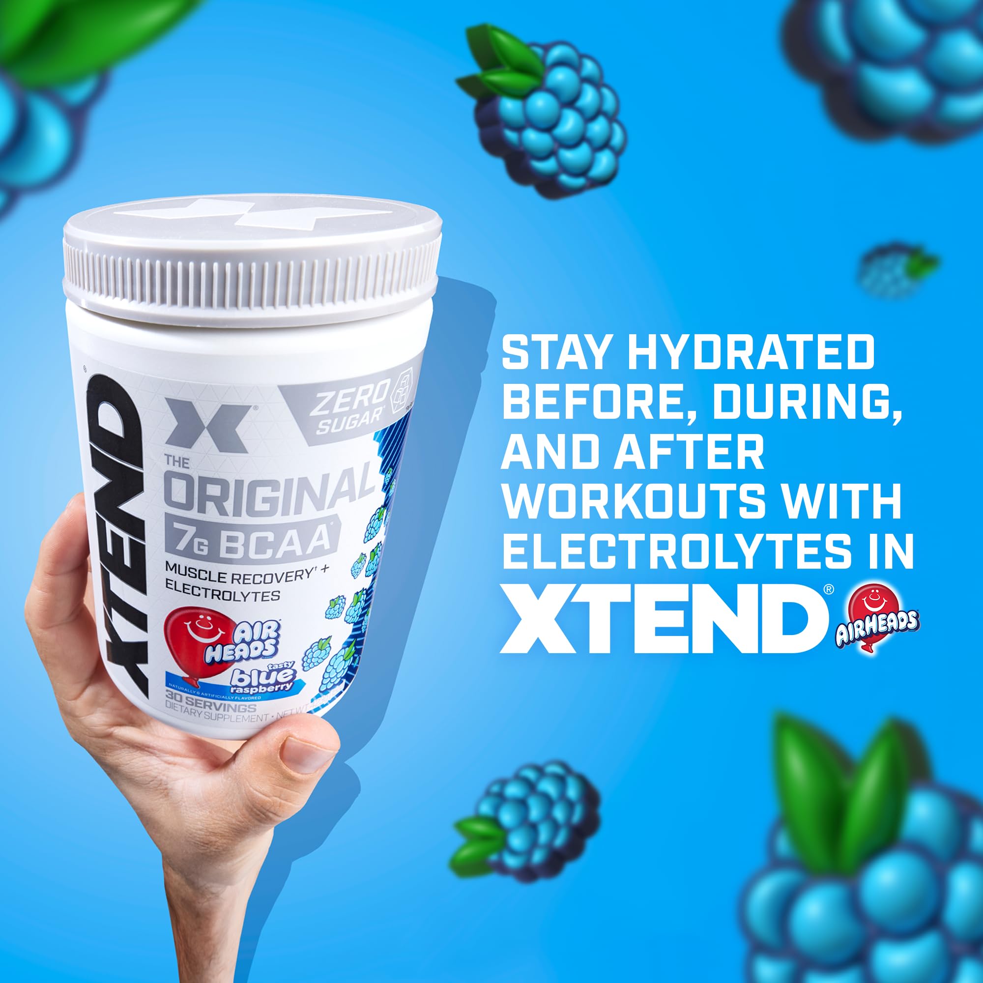 Envase de Xtend con 30 porciones, fácil de usar en cada sesión.