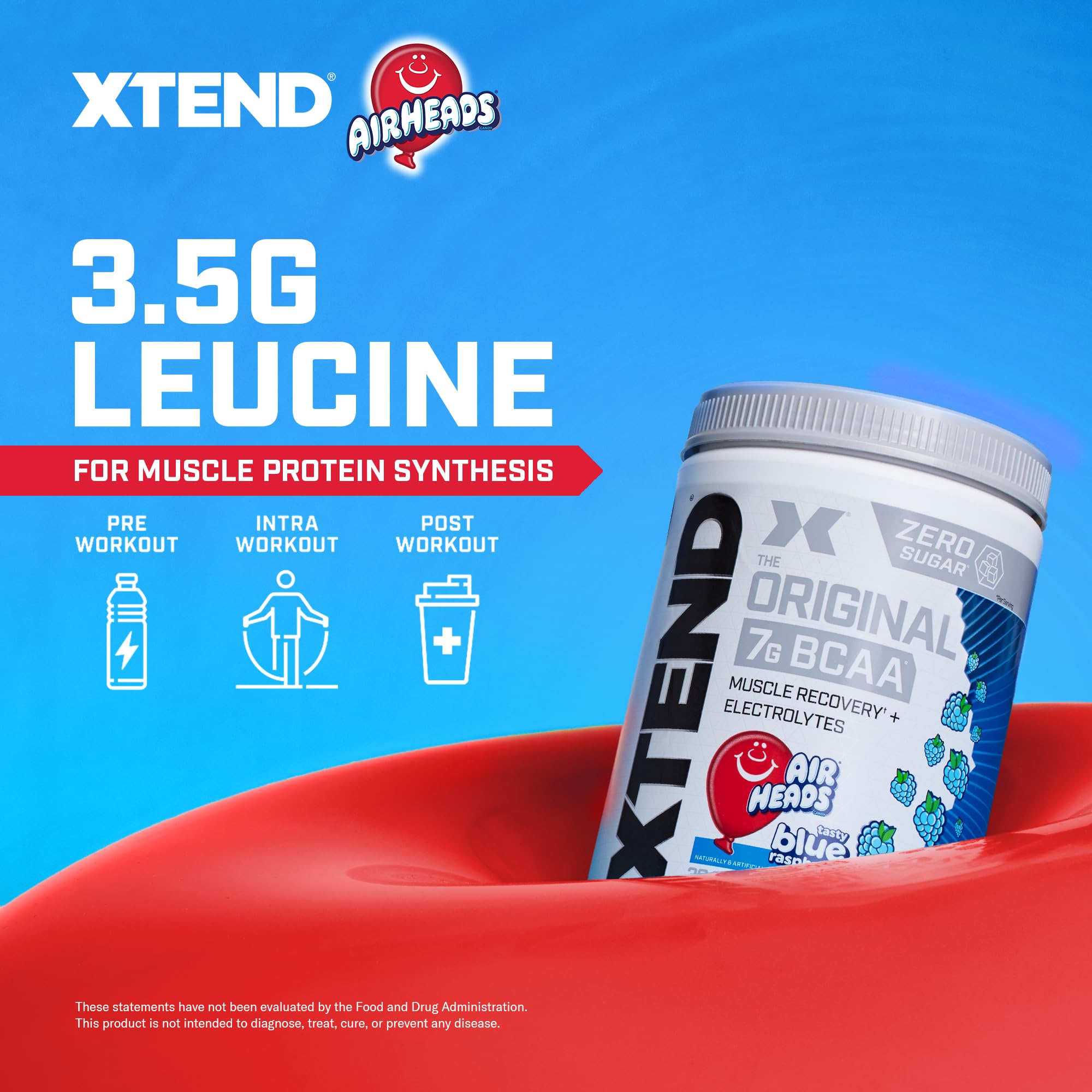 Xtend con L-glutamina de 2,5 g por porción para recuperación durante el entrenamiento.