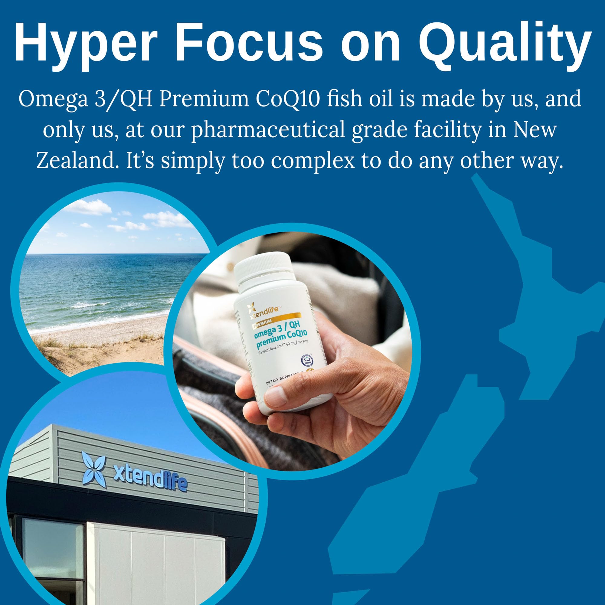 Xtendlife Omega 3 QH: DHA/EPA para apoyo cerebral y visión.