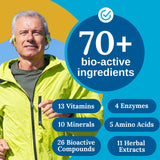 Xtendlife Total Balance volcado de cápsulas para consumo diario cómodo.
