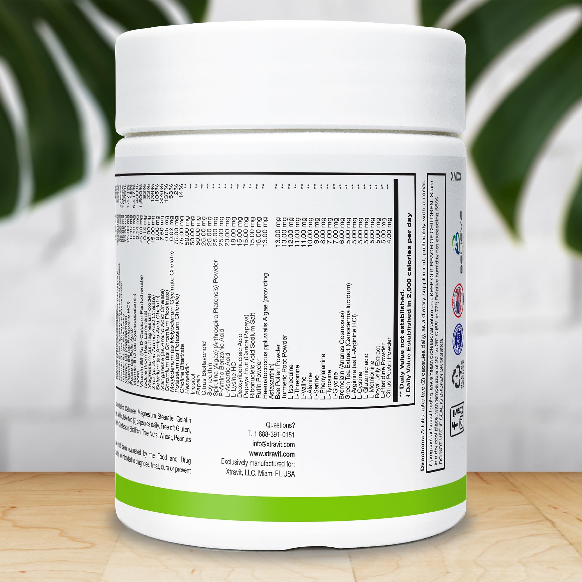 Xtravit Vitamins Plus, etiqueta nutricional clara para planificar tu dieta