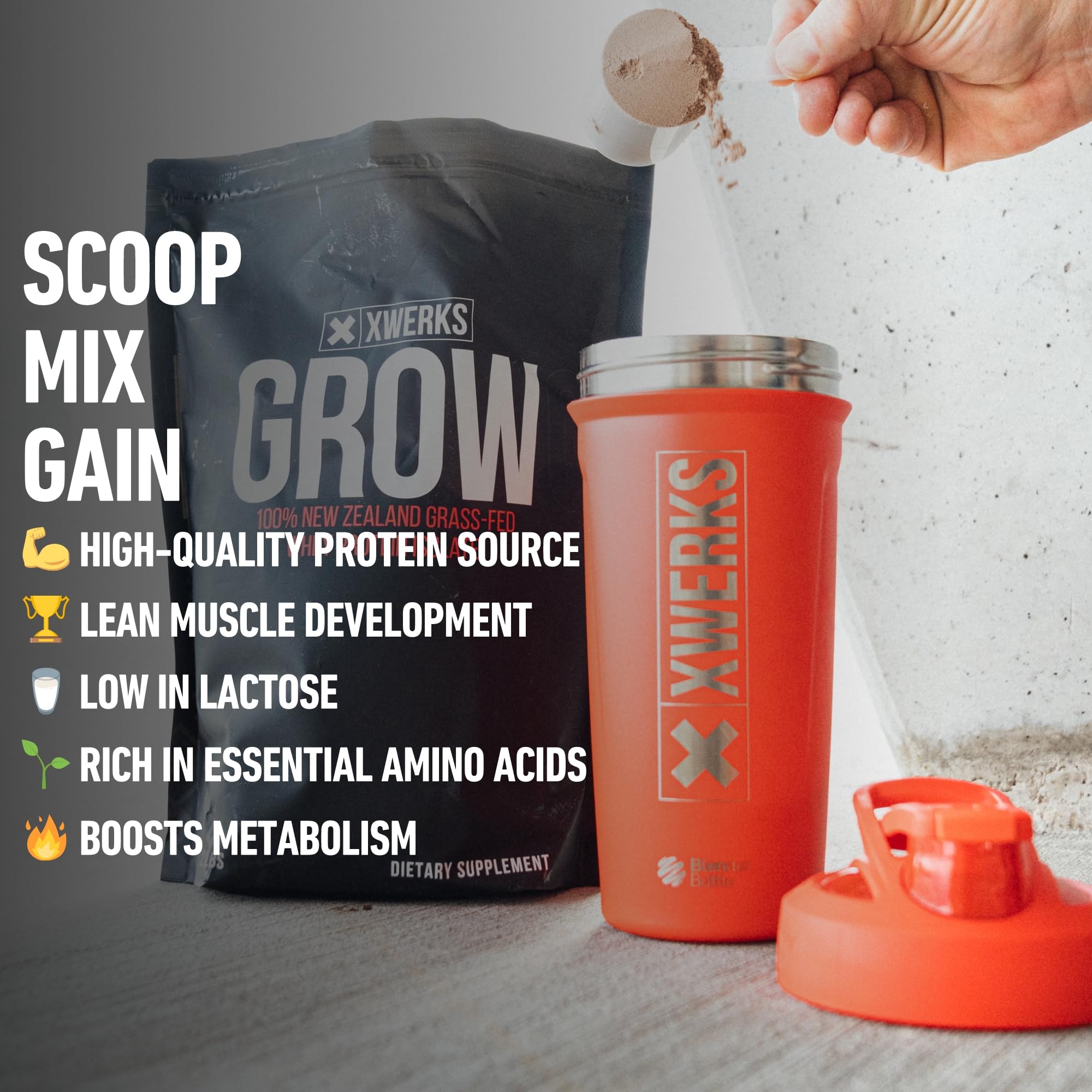 XWERKS Grow mezcla fácil, textura cremosa sin grumos