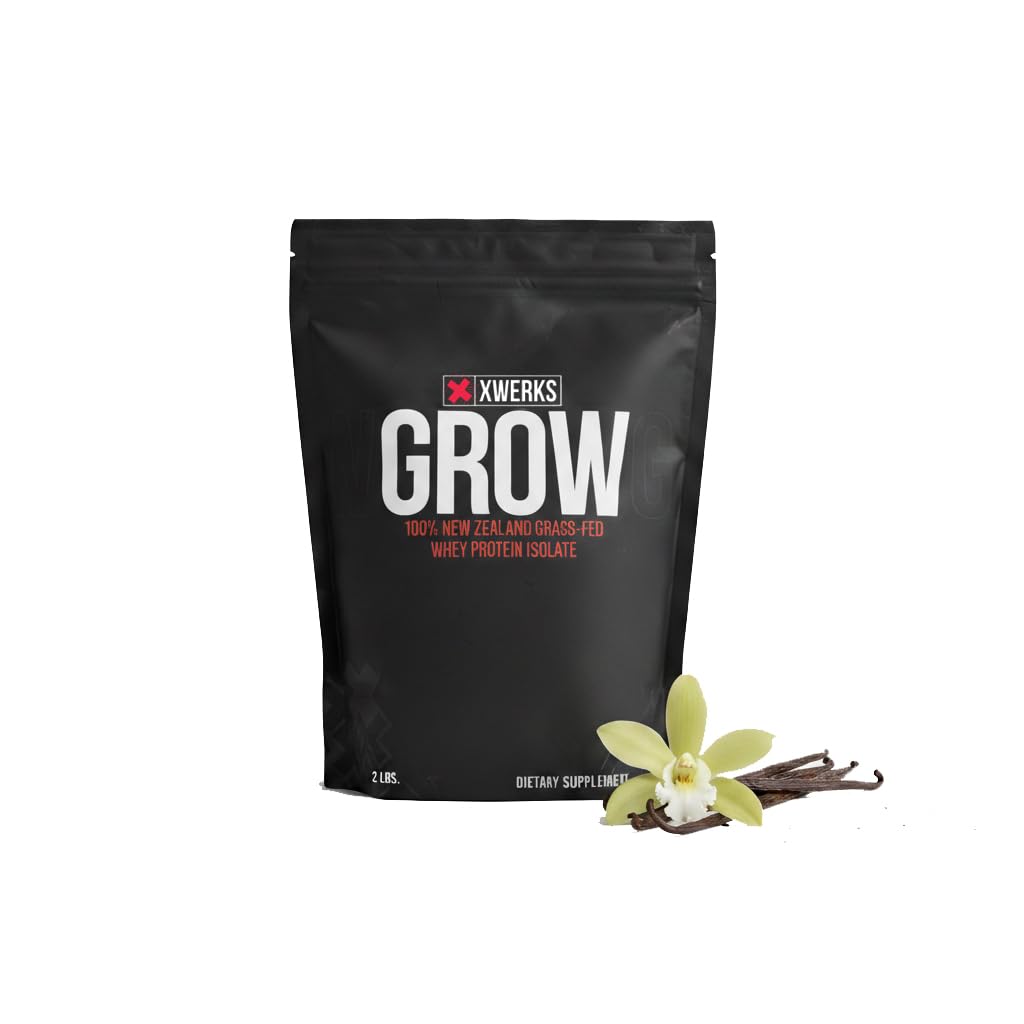 XWERKS Grow proteina aislada NZ en envase, apoyo a la recuperación muscular