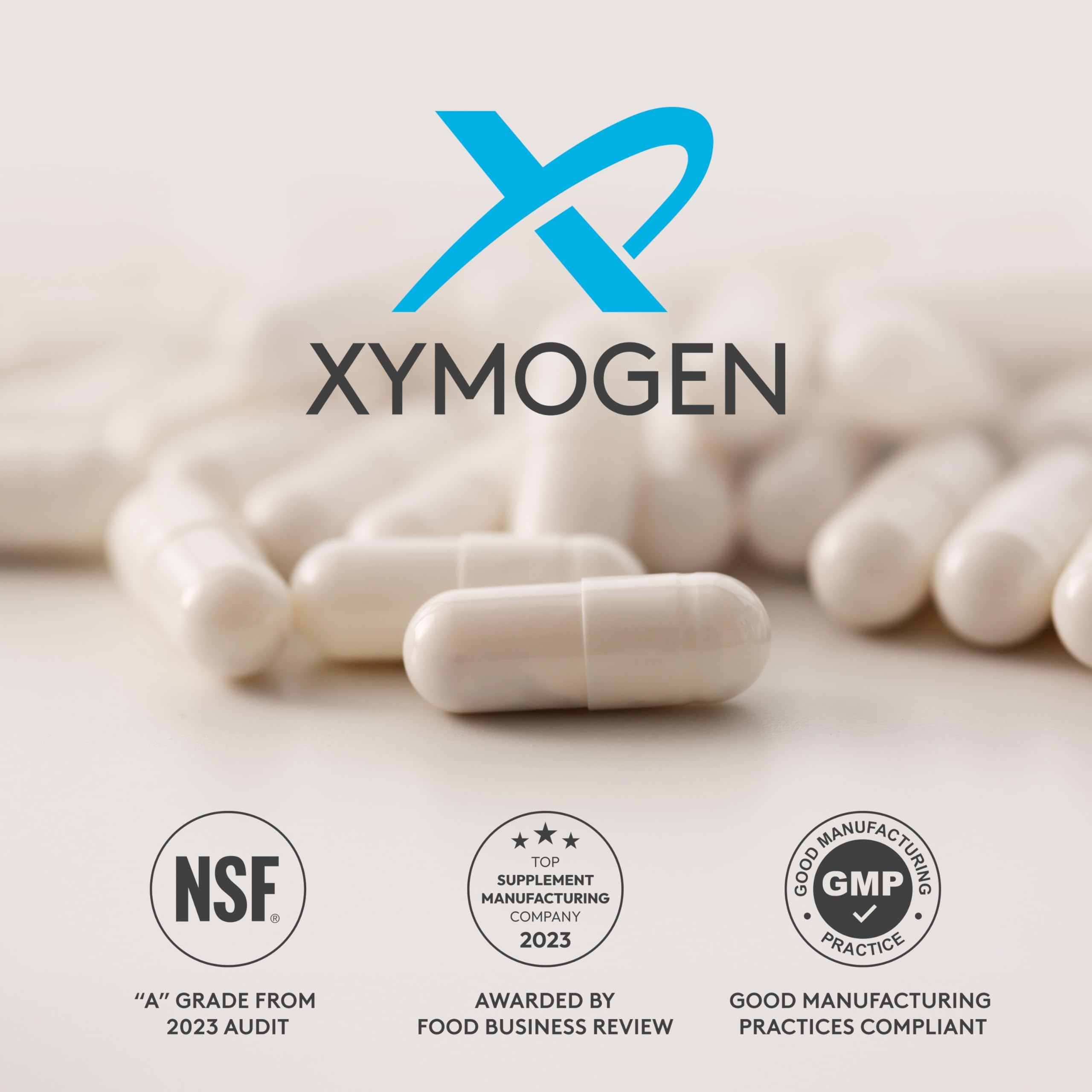 XYMOGEN Metabolism Basix, primer plano de astaxantina y minerales biodisponibles.